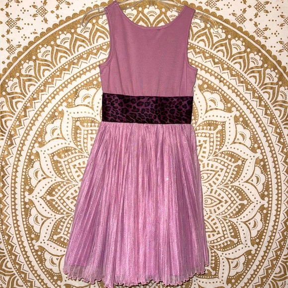 🌷HP🌷GORGEOUS “PIPPA & JULIE” GIRLS LIGHT MAUVE/CHEETAH PRINT PARTY DRESS, SZ 8 - Picture 7 of 9